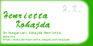 henrietta kohajda business card